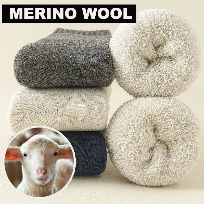 (3 Pairs) Warm Merino Wool Socks