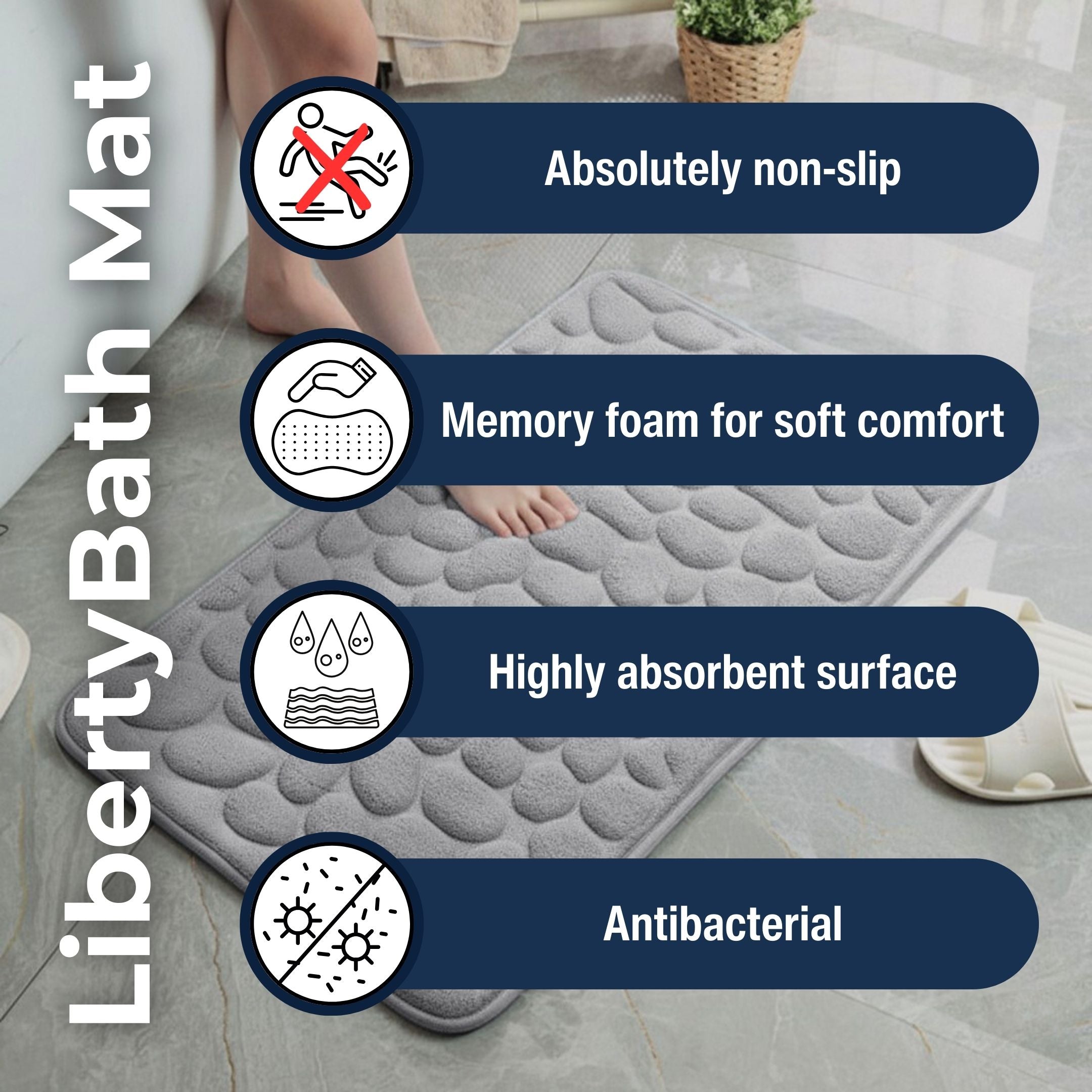 LibertyDry Bath Mat – Soft, Absorbent and Non-Slip